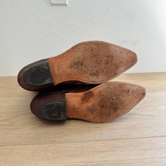 Code West Western Brown Leather Snip Toe Boots - Picture 6 of 6